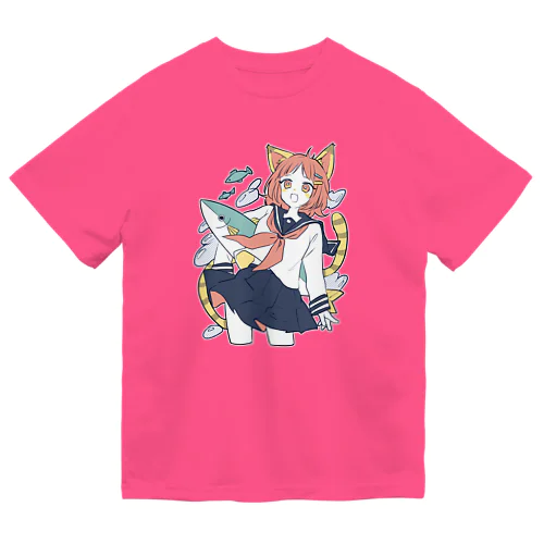 魚とケモ耳女子 ドライTシャツ