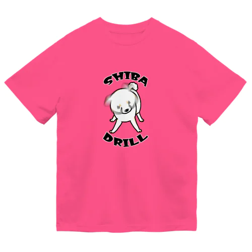 柴ドリル（白柴） ドライTシャツ