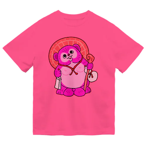 たぬきの置物（ピンク） ドライTシャツ