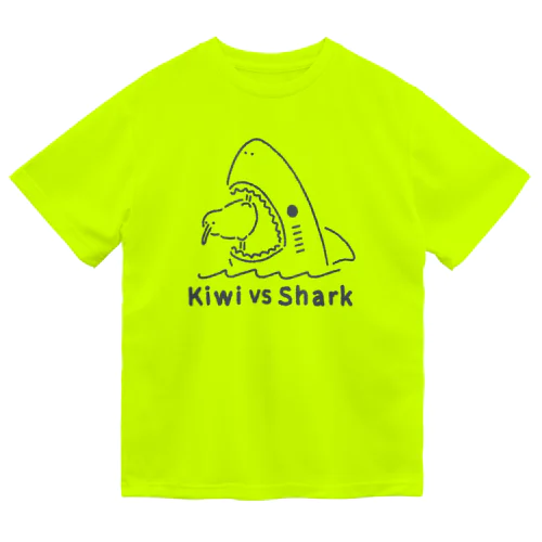 キーウィVSサメ ドライTシャツ