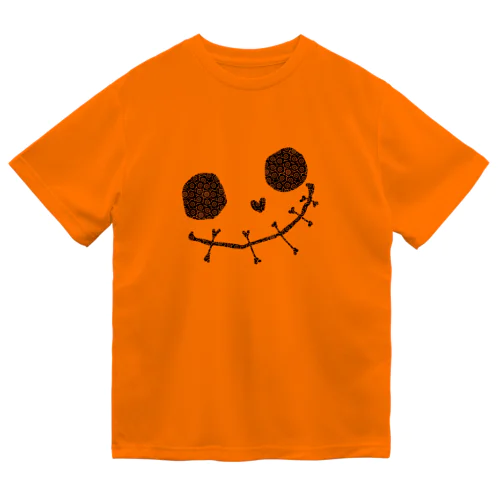 ハロウィンスカル(オレンジフラワー) ドライTシャツ