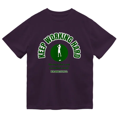 KEEP WORKING HARD カレッジロゴ緑系 Dry T-Shirt