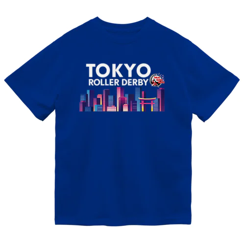 Tokyo Skyline（White character) ドライTシャツ