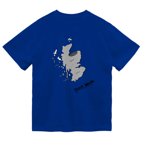 Scotch Whisky‘s  map (モノクロver) Dry T-Shirt