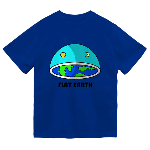 フラットアース　(FLAT　EARTH）透明背景 Dry T-Shirt