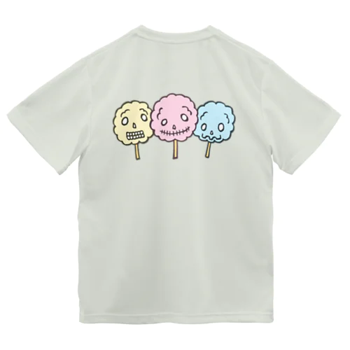 【バックプリント】ドクロ風味な綿菓子 ドライTシャツ