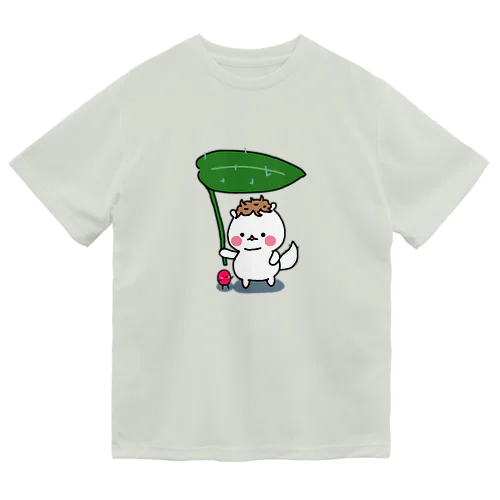 葉っぱの傘をさす もち三郎 Dry T-Shirt