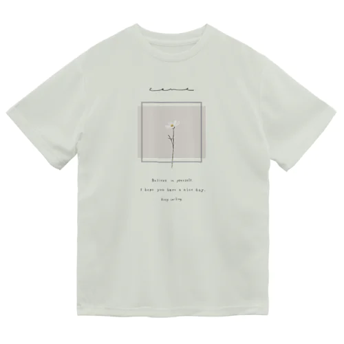 white grayish peach tea × white flower Dry T-Shirt