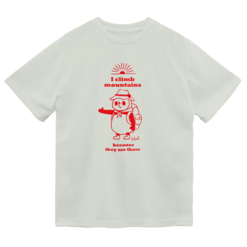 トレイルランパンダ【I climb mountains】レッド ドライTシャツ