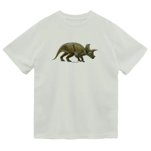 Triceratops horridus(トリケラトプス ・ホリドゥス)着彩画 ドライTシャツ