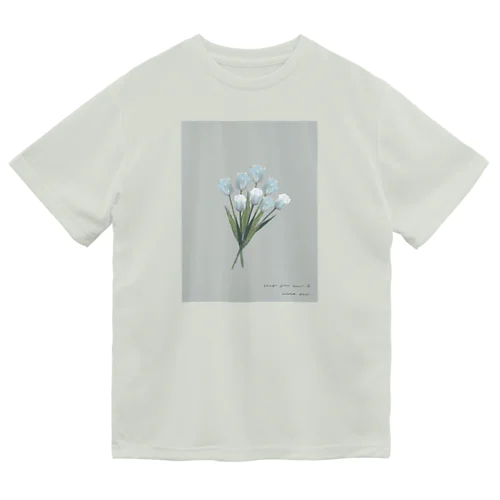 💐 mint green gray × white gray blue . Dry T-Shirt