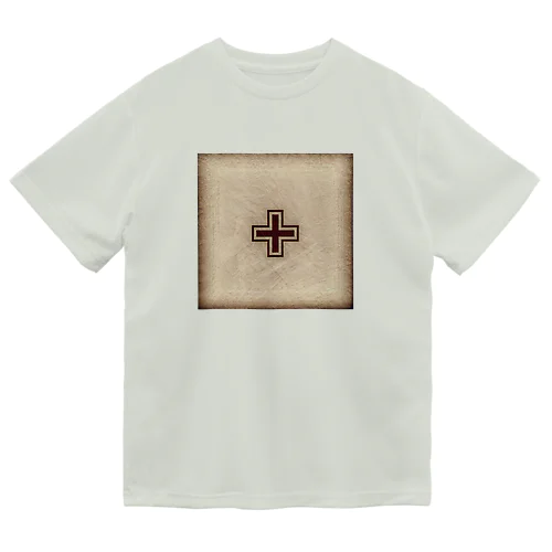 昭和レトロな赤い十字架デザイン ドライTシャツ