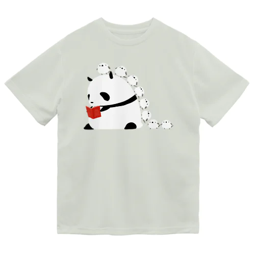 パンダに登頂するシマエナガ ドライTシャツ