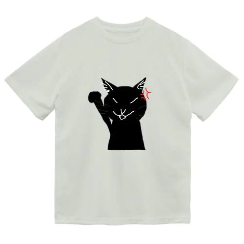 怒る猫 ドライTシャツ