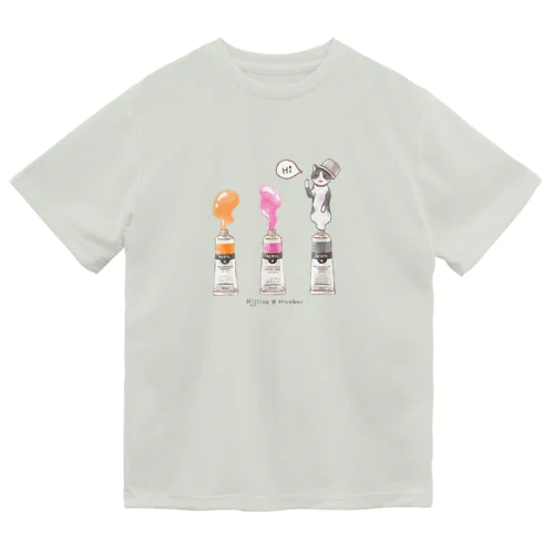 絵の具チューブからこんにちは！ハチワレ 3色ver. ドライTシャツ