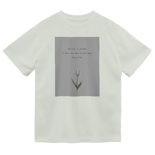 TULIP, white gray blue . Dry T-Shirt