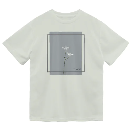 **Two White Flower , Gray Blue , Logo Frame . Dry T-Shirt