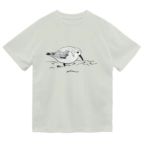 砂浜のミユビシギ ドライTシャツ