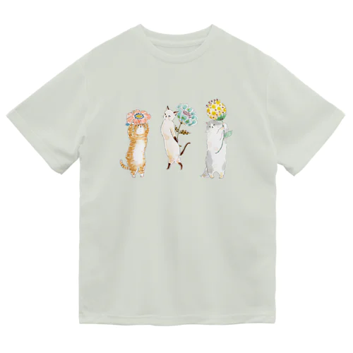 むずむずお花屋さんにゃんこ Dry T-Shirt