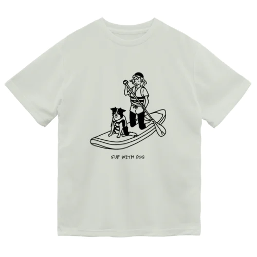 SUP WITH DOG　ボーダーコリー ドライTシャツ