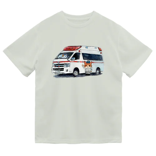 救急車と救急隊のにゃんこ Dry T-Shirt