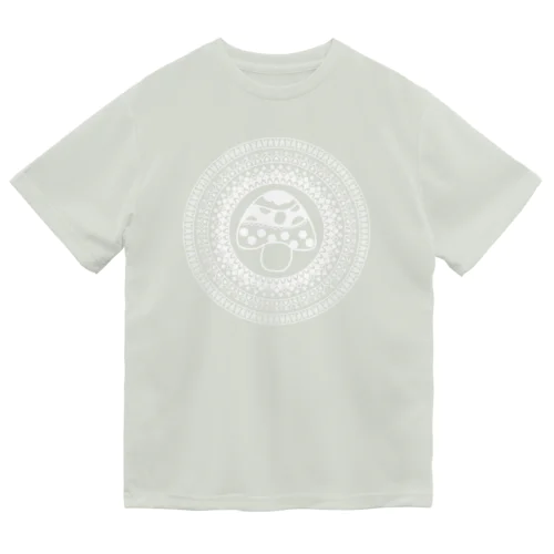 曼荼羅きのこ（白線） ドライTシャツ