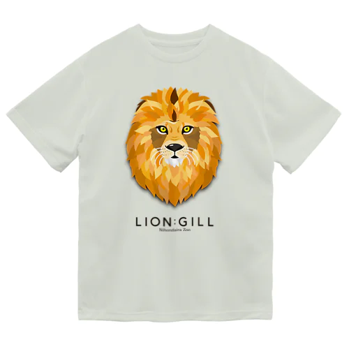 【日本平動物園】ライオン・ギル　イラスト(font：ブラック) Dry T-Shirt