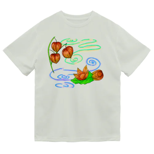 枝つきホオズキ 水紋（和柄）その2 Dry T-Shirt