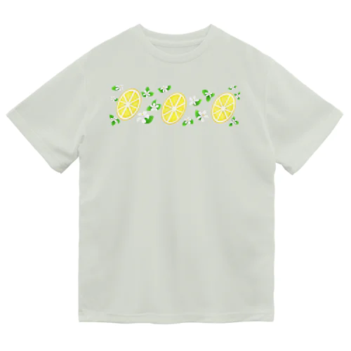 スライスレモンとレモンの花 ドライTシャツ