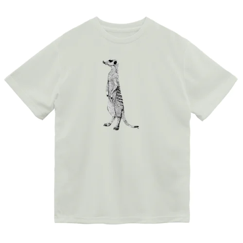 ミーアキャット（ペン画） ドライTシャツ