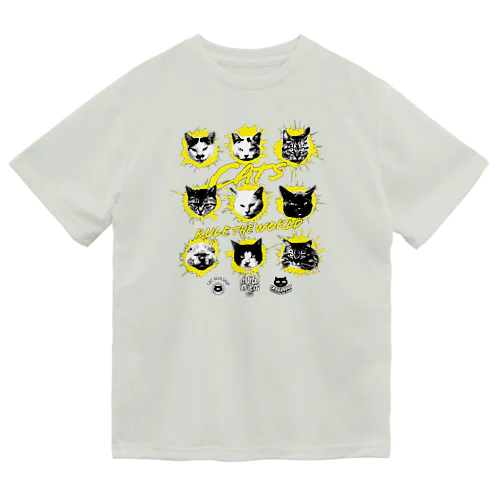 猫が世界を支配する9FACES（黄） Dry T-Shirt