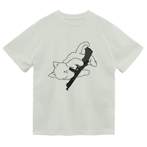 ネコと機関銃。 Dry T-Shirt