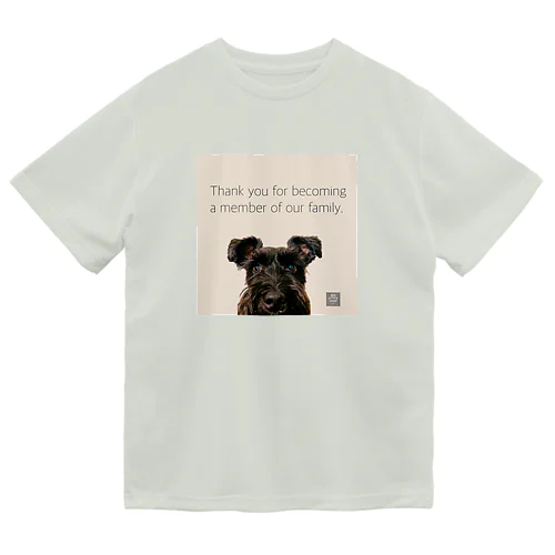 ドアップKURO シュナウザー 黒シュナ 黒い犬 Dry T-Shirt