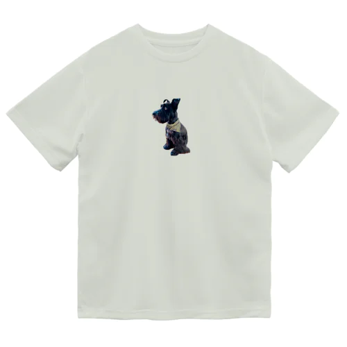 おすわりKURO シュナウザー 黒い犬 dog クロ Dry T-Shirt