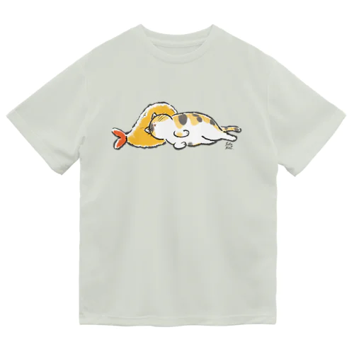 ピスピスゆーて寝るネコ【しまミケ】 ドライTシャツ