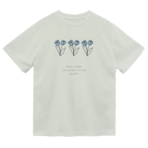  paint grayblue* line logo M message Dry T-Shirt