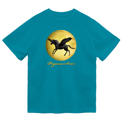 Pegasus soar in the moonlight ドライTシャツ