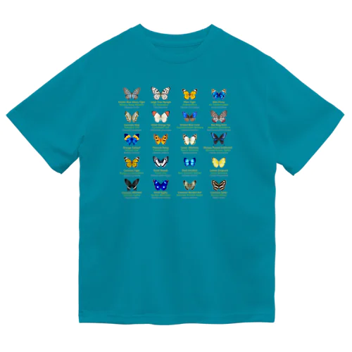 日本の蝶 Butterflies of Japan 2（南西諸島 Nansei Islands）★英名、和名、学名 [ダークカラー] Dry T-Shirt