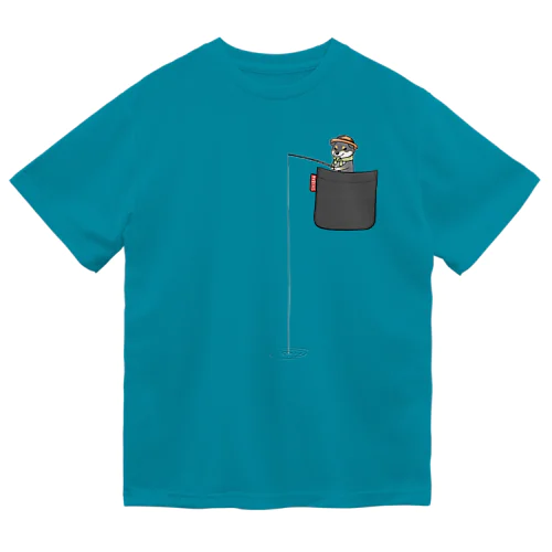 釣り柴ポケット（黒柴） Dry T-Shirt