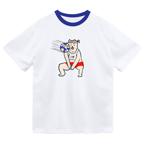 バレーボールねこ（こんな時もあるさ） ドライTシャツ