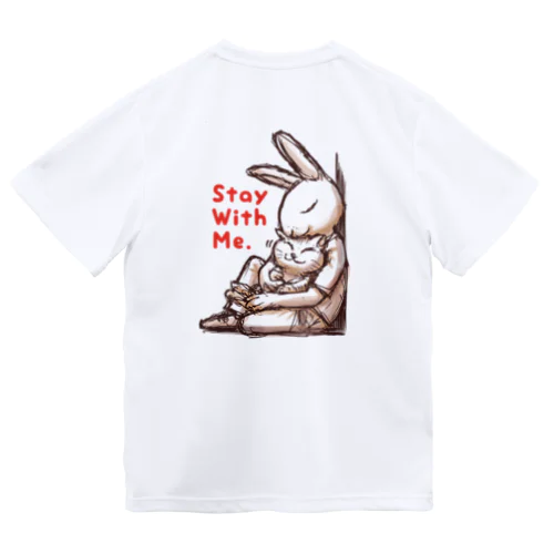 うさぎとねこ　Stay With Me ドライTシャツ