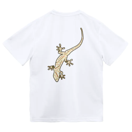 Japanese gecko(ニホンヤモリ)　英語デザイン Dry T-Shirt