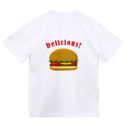 ハンバーガー002_backprint ドライTシャツ