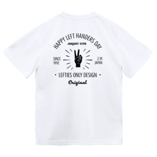 [★バック] HAPPY LEFT HANDERS DAY(文字ブラック) ドライTシャツ