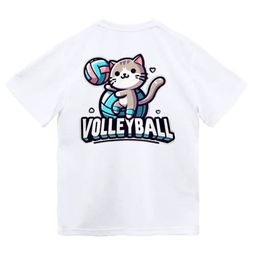 「猫たちのバレーボールでキュートさ満点！」 ドライTシャツ
