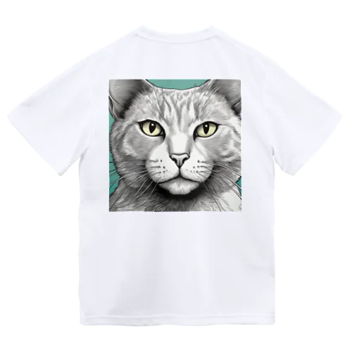 ドアップ猫 ドライTシャツ