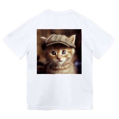 キャップを被った猫 アメジスト 2846 ドライTシャツ