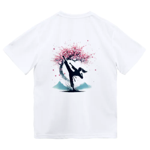 ハイキック背景桜Tシャツ Dry T-Shirt