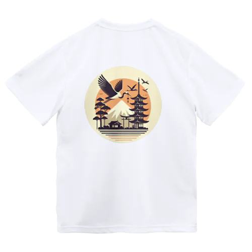 鶴と富士と五重塔~japan Dry T-Shirt