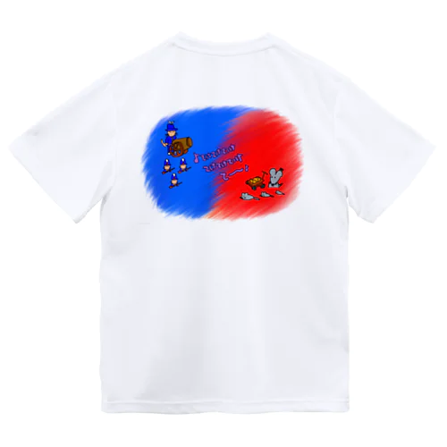 兵隊猫VSねずみ　ACT1Fight　背景色付き Dry T-Shirt